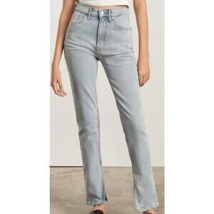 Everlane The Cheeky Split Hem Jeans Light Wash Straight Leg Size 26